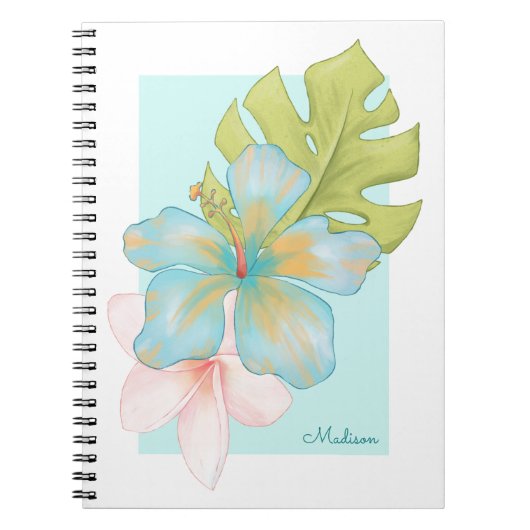 Sommer Tropenflora mit Namen Notizblock (Vorderseite)