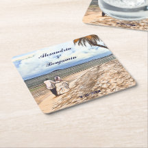 Sommer Tropical Beach Hochzeit Wasserfarbe Custom