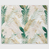 Sommer Tropical Green Gold Palm Foliage Grüne Geschenkpapier (Flach)