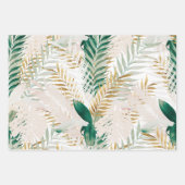 Sommer Tropical Green Gold Palm Foliage Grüne Geschenkpapier Set (Vorderseite 2)