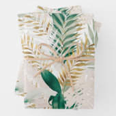 Sommer Tropical Green Gold Palm Foliage Grüne Geschenkpapier Set (Beispiel)