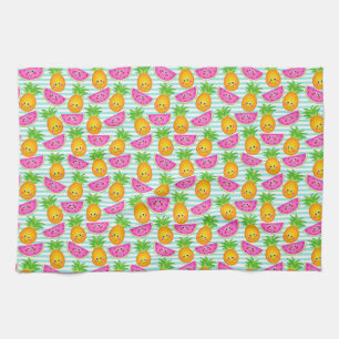 Sommer Tropicale Ananas- und Wassermelonenmuster Geschirrtuch