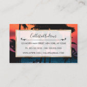 Sommer tropisch rosa Orangenpalmen Sonnenuntergang Visitenkarte (Rückseite)