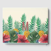 Sommer Tropische Ananas Blätter Blumenzehen Gästebuch (Rückseite)