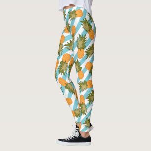 Sommer Tropische Ananas und Streifen Leggings