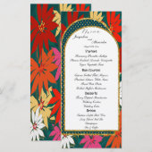 Sommer Tropische Blume & Arch Hochzeiten Menükarte (Vorne/Hinten)