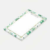 Sommer-tropische Palmblätter personalisiert Post-it Klebezettel (angewinkelt)