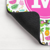 Sommer tropischen Toucan und Flamingo Muster Mousepad (Ecke)