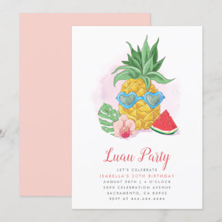Sommer Tropischer Ananas Luau Party Geburtstag Einladung