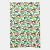 Sommer Tropischer Touch und Blumenmuster Geschirrtuch (Vertikal)