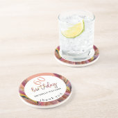 Sommer Tropisches Pink Blumen Federn Wasserfarbe Getränkeuntersetzer (Seite)