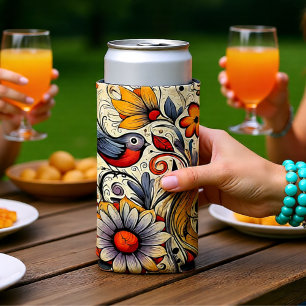 Sommer über Taube und Blumendesign Selters Dosenkühler