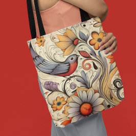 Sommer über Taube und Blumendesign Tasche
