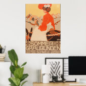 Sommer und Graubünden Schweiz Vintage Travel Poste Poster (Heimbüro)