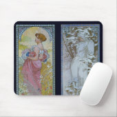 "Sommer und Winter " Alphonse Muchas Mousepad (Mit Mouse)