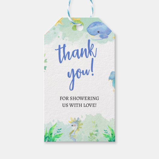 Sommer unter der Sea Baby Dusche Geschenkanhänger (Vorderseite)