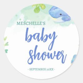 Sommer unter der Sea Baby Dusche Runder Aufkleber
