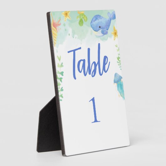 Sommer unter der Sea Baby Shower Tischnummer Fotoplatte (Seite)