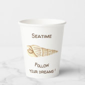 Sommer Verfolgen Sie Ihre Träume Muschel Romantisc Pappbecher (Vorderseite)