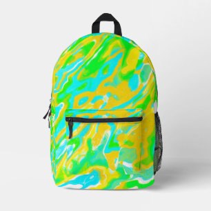 Sommer-Vibe-Marmor-Textur-Flüssigfarbmischung Bedruckter Rucksack