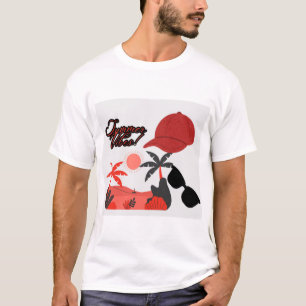 Sommer-Vibe Weiße Herren-T-Shirt mit Kurzarm T-Shirt
