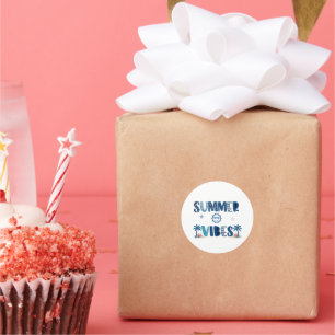 Sommer-Vibes Coole Sonne Strand Typografie Runder Aufkleber