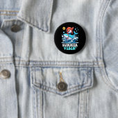 Sommer-Vibes Dabbing-Krabbe-Surfen-Hai-Sonne-Cute Button (Beispiel)