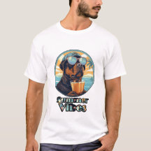 Sommer-Vibes-Hund – Cooles Strand-Mood-Shirt