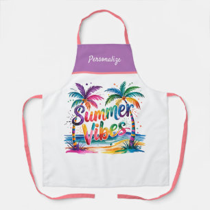 Sommer-Vibes Lebendige Palmen Ozean Personalisiert Schürze