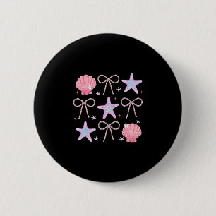 Sommer-Vibes Muschel Seestern Coquette Perlen-Schl Button