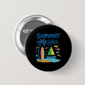 Sommer-Vibes Palme Surfbrett Segelboot Button (Vorne & Hinten)