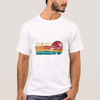 Sommer-Vibes Retro-Sonnenuntergang-Palmbaum-T-Shir T-Shirt