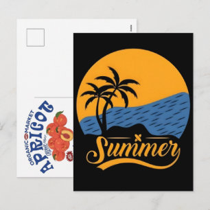 Sommer-Vibes Retro-Strand-Vintage-Küsten-Sonnensch Feiertagspostkarte