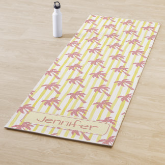 Sommer-Vibes Rosa Palmen Yogamatte