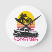 Sommer Vibes Runde Wanduhr (Vorderseite)