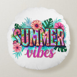 Sommer Vibes Rundes Kissen
