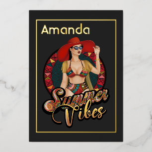 Sommer-Vibes-Strand-Geburtstagsfeier Folieneinladung