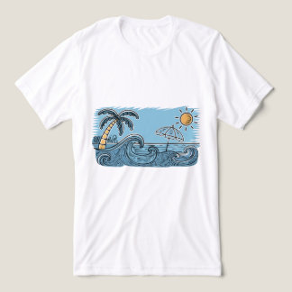 Sommer-Vibes-Strandillustration Tri-Blend Shirt