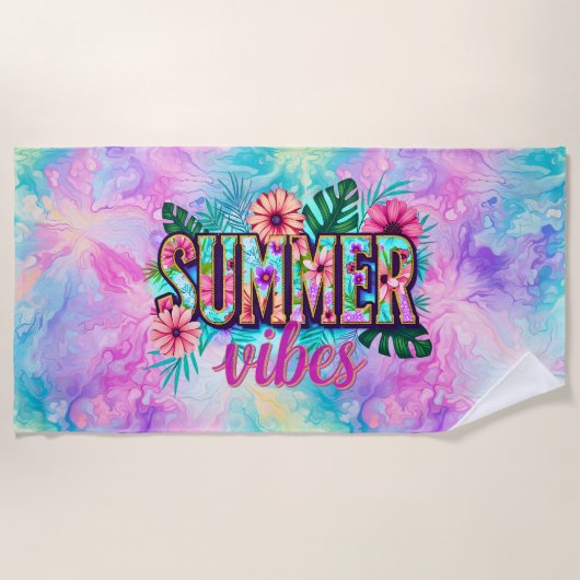 Sommer Vibes Strandtuch (Vorderseite)