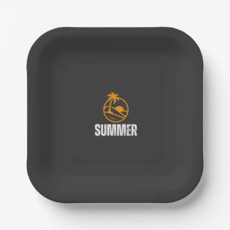 Sommer-Vibes-Teller – Lustiger Sommer-Grafik-Telle Pappteller