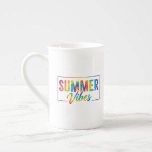 SOMMER-Vibes Tie-Dye-Regenbogen-Kaffeetasse Bold Porzellantasse