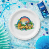 Sommer-Vibes-Urlaub-Strandparty Pappteller (Party)
