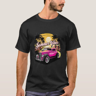 Sommer-Vibes Vintage-Auto Sonnenuntergang auf Herr T-Shirt
