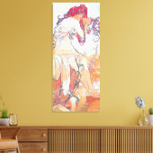 Sommer (vier Jahreszeiten), Alphonse Mucha Canvas  Leinwanddruck (Insitu (Wohnzimmer))