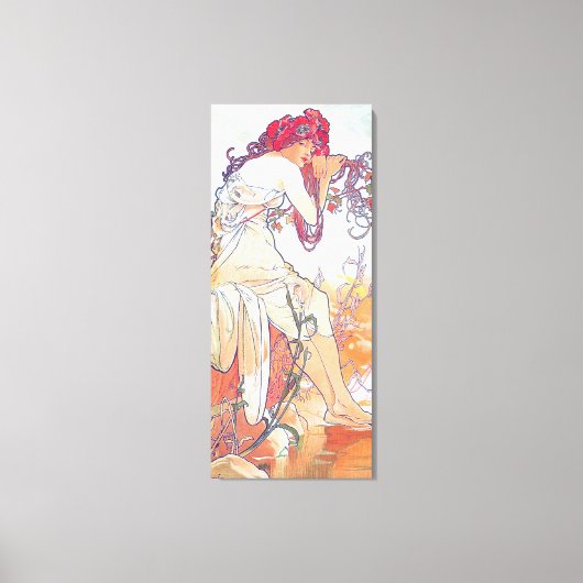 Sommer (vier Jahreszeiten), Alphonse Mucha Canvas  Leinwanddruck (Vorderseite)