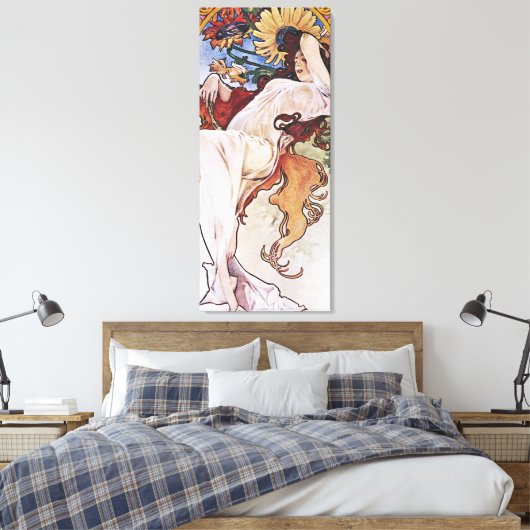 Sommer (vier Jahreszeiten), Alphonse Mucha Canvas  Leinwanddruck (Insitu (Schlafzimmer))