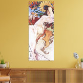 Sommer (vier Jahreszeiten), Alphonse Mucha Canvas  Leinwanddruck (Insitu (Wohnzimmer))