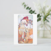 Sommer (vier Jahreszeiten), Alphonse Mucha Postkarte (Stehend Vorderseite)