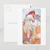 Sommer (vier Jahreszeiten), Alphonse Mucha Postkarte (Vorne/Hinten)
