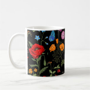 Sommer Vintag nahtlose Muster. Botanische Tapete Kaffeetasse